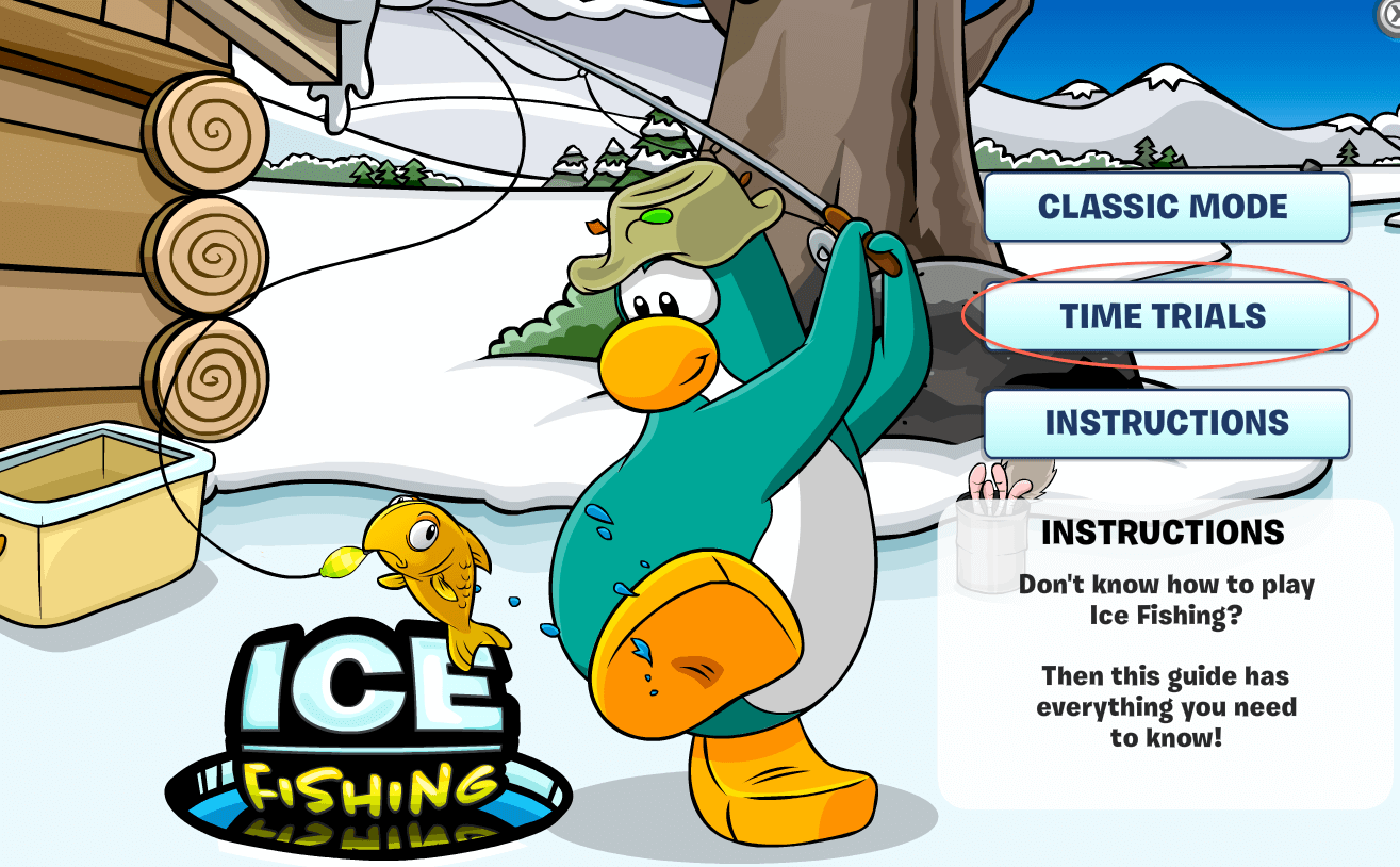 CP Rewritten: Ice Fishing Time Trials Mode & Insanity Stamp – Club Penguin  Mountains