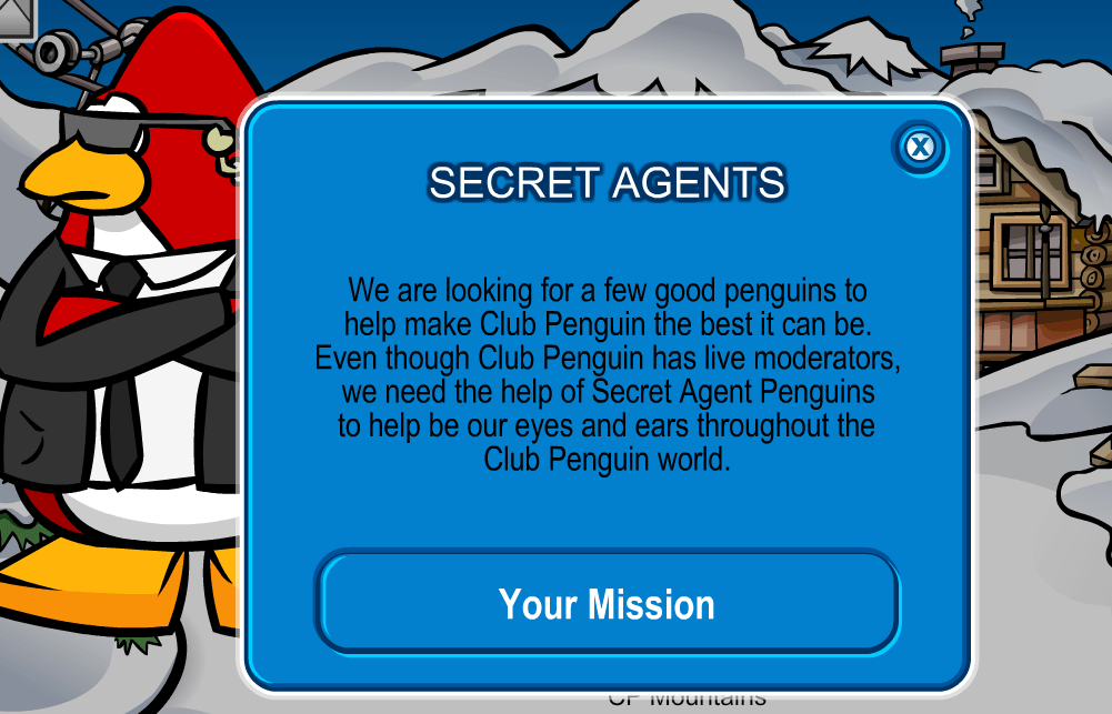 Penguin Secret Agency (PSA) Agent – Club Penguin Mountains