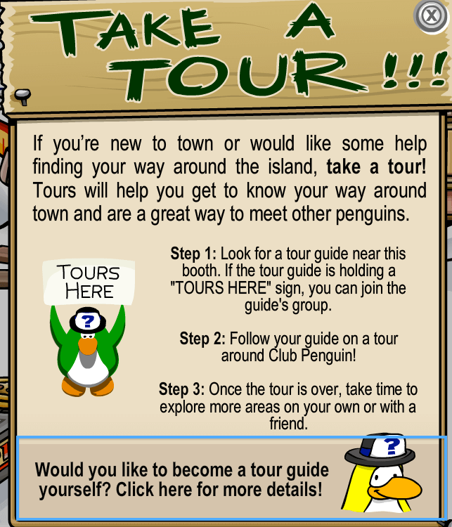 tour guide hat club penguin